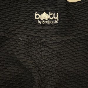 Booty by Brabants Croco Skin Textured Black Leggings
